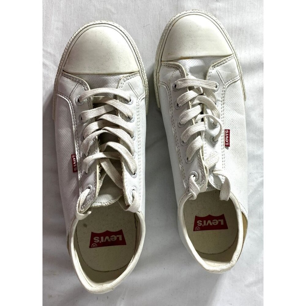 Levi White Leather Tennis Shoes Women's 8.5